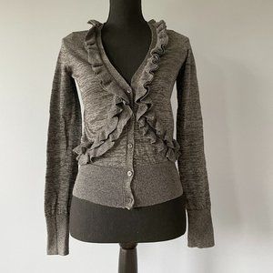 J.CREW Ruffled Gray Sweater